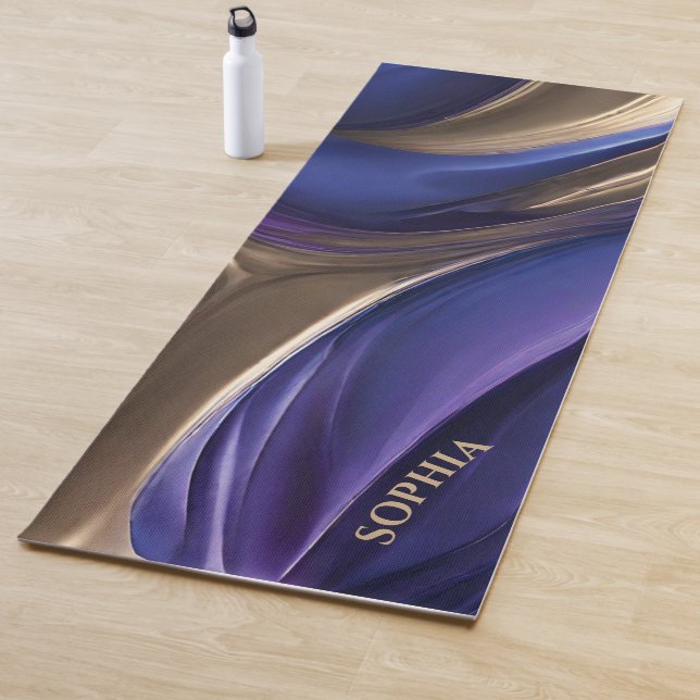 Modernes Abstrakt-Blau, Lila und Gold- Yogamatte (Beispiel)