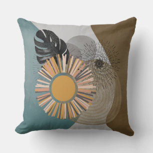 Modernes Abstrakt Boho Botanisch Kissen