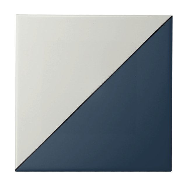 Modernes Abstrakt dunkelblaues geometrisches Dreie Fliese (Vorderseite)