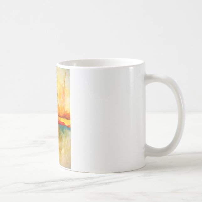 Modernes Abstrakt-expressionistisches Gemälde Kaffeetasse (Rechts)