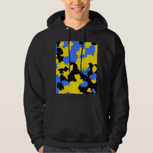 Modernes, Abstrakt-gelb-blaues Muster Hoodie