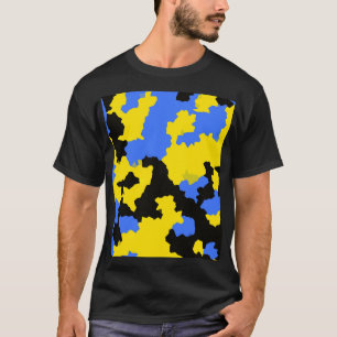 Modernes, Abstrakt-gelb-blaues Muster T-Shirt