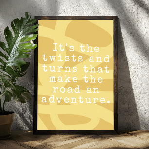 Modernes Abstrakt-gelbes inspirierendes Zitat Poster