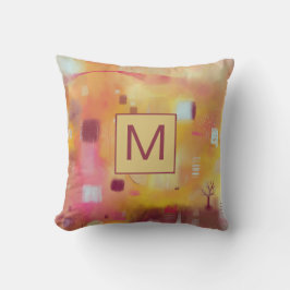 Modernes Abstrakt-Gelbmonogramm Kissen