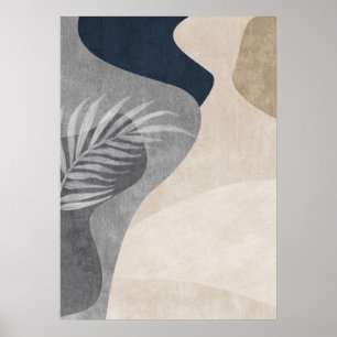Modernes Abstrakt geometrisches Leaf Wall Art Post Poster