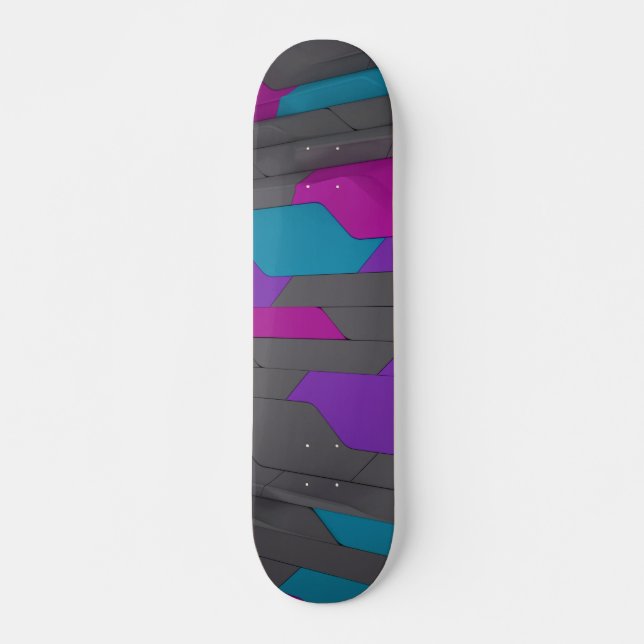 Modernes Abstrakt geometrisches Muster Skateboard (Vorne)