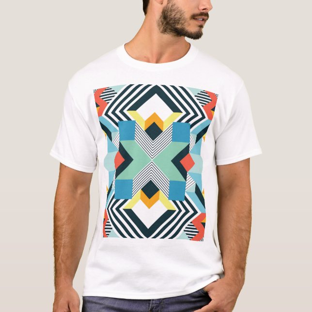 Modernes Abstrakt geometrisches Muster. T-Shirt (Vorderseite)