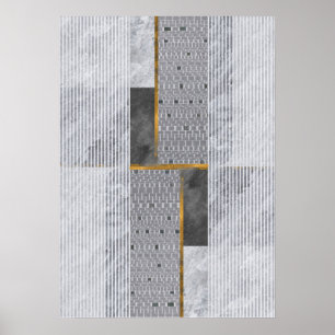 Modernes Abstrakt geometrisches Mustermauerwerk Poster