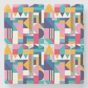 Modernes Abstrakt geometrisches nahtloses Muster Steinuntersetzer