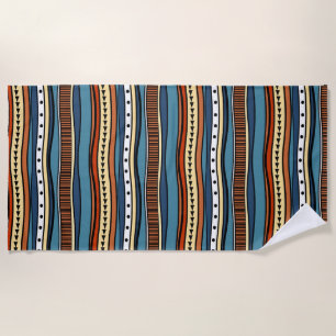 Modernes Abstrakt geometrisches Tribal-Muster Strandtuch