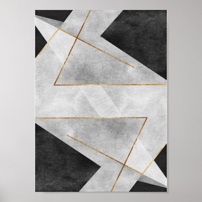 Modernes Abstrakt geometrisches Wall Art Poster (Vorne)