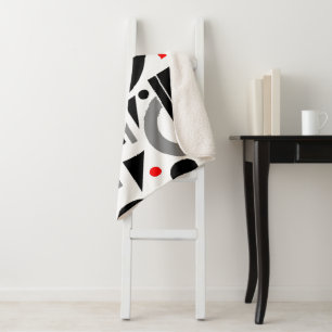 Modernes Abstrakt-Grau-Schwarz-weiß Sherpadecke