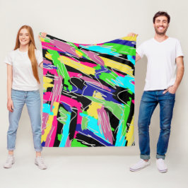 Modernes Abstrakt in Regenbogenfarben Fleecedecke
