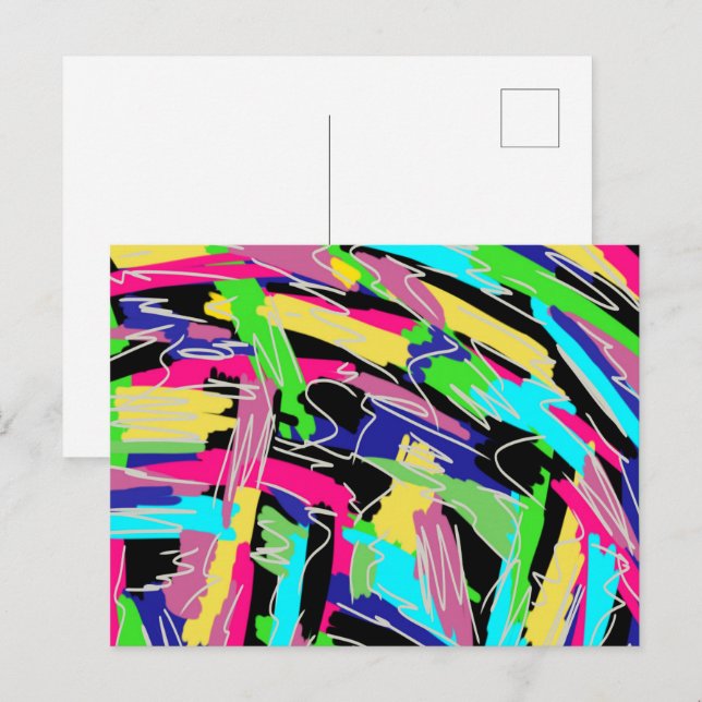 Modernes Abstrakt in Regenbogenfarben Postkarte (Vorne/Hinten)