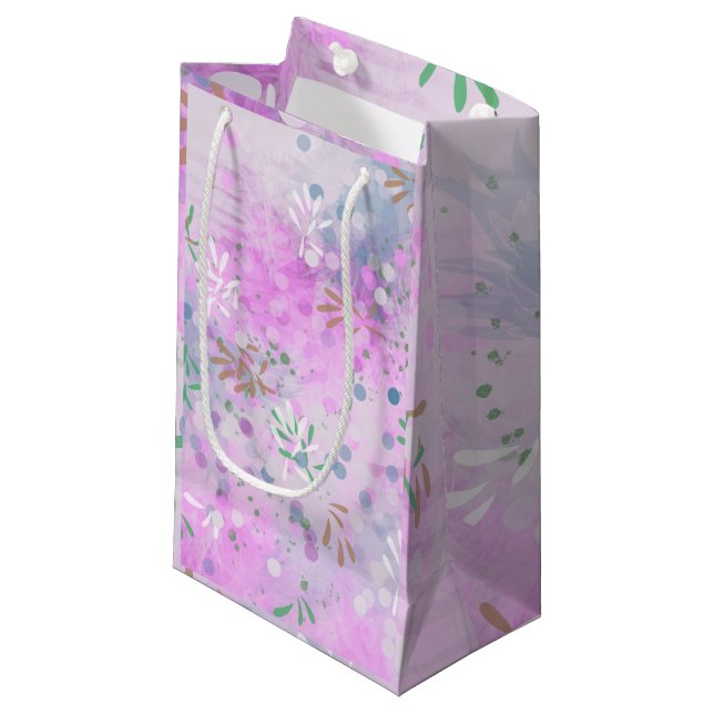 Modernes Abstrakt Kleine Geschenktüte (Vorderseite Schrägansicht)