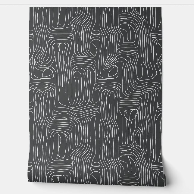 Modernes Abstrakt Line Art Muster Tapete (Abrollen)