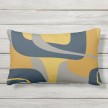 Modernes Abstraktes 2-Mustard Navy Grau