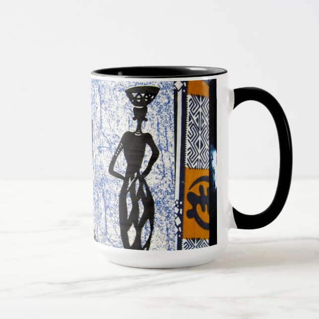 Modernes Abstraktes afrikanisches Design Tasse (Rechts)