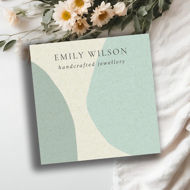 Modernes Abstraktes Aqua Blue Blank Juwelier Displ Quadratische Visitenkarte (Von Creator hochgeladen)