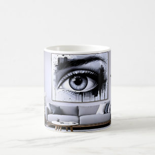 Modernes abstraktes Auge Kaffeetasse