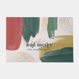 Modernes Abstraktes Bild | Monogram Christmas Fußmatte