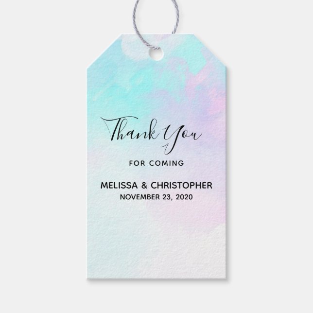 Modernes Abstraktes Blau und Lila Wasserfarbe Viel Geschenkanhänger (Vorderseite)