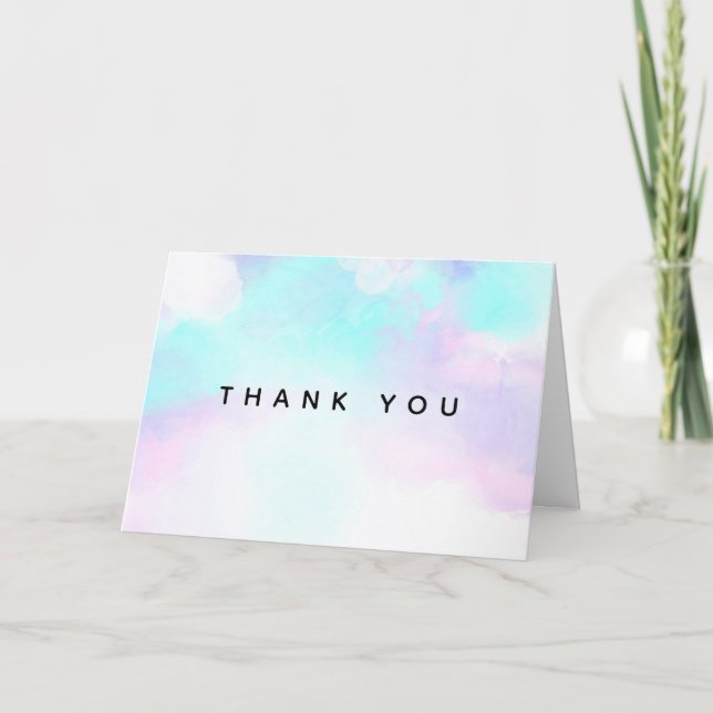 Modernes Abstraktes Blau und Lila Wasserfarbe Viel Karte (Vorderseite)