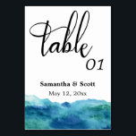 Modernes Abstraktes blaues Aqua Tischnummer<br><div class="desc">Diese Hochzeitssuite mit Designs zeichnet sich durch einen kühlen, abstrakten Aquarellakzent aus. Die Farbtöne, die ich verwendet habe, sind blau, grün, türkis, aqua und aquamarin. Dieses Design wäre nicht nur ideal für lässige Feiern oder für die Planung einer Strandhochzeit, sondern wurde auch mit dem künstlerischen, kreativen Ehepaar entworfen, das ein...</div>