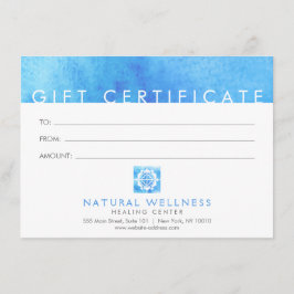 Modernes Abstraktes Blue Wellness-Geschenkzertifik