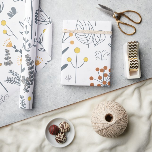 Modernes Abstraktes, blumenfreies Muster Geschenkpapier (Kunsthandwerk)