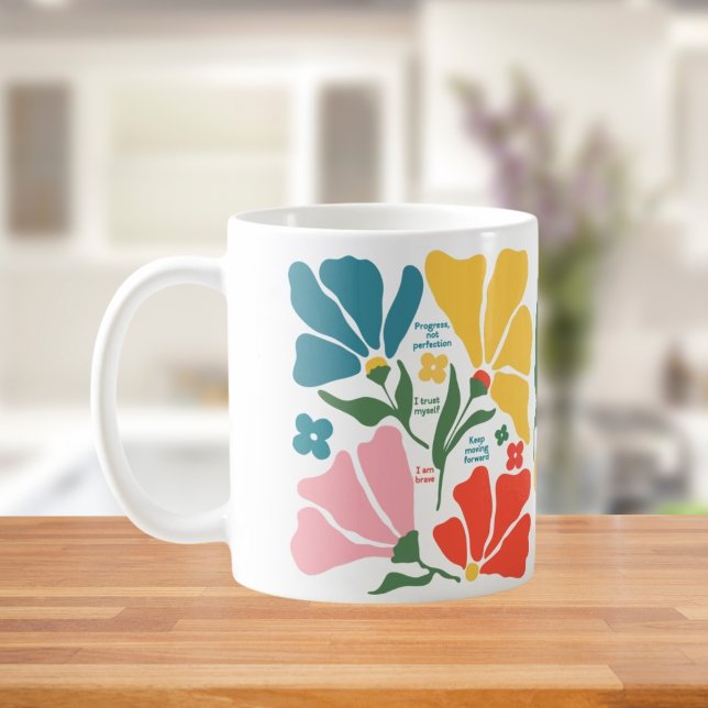 Modernes Abstraktes Blumengeschenk, positive Bestä Kaffeetasse (Von Creator hochgeladen)