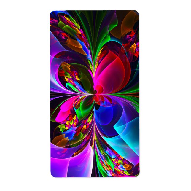 Modernes Abstraktes Blumenmuster Red Blue #12 (Vorne)