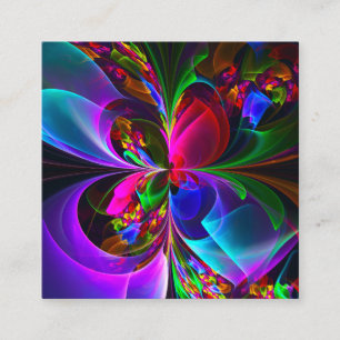 Modernes Abstraktes Blumenmuster Red Blue #12 Begleitkarte