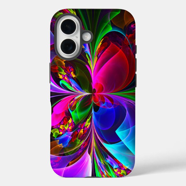 Modernes Abstraktes Blumenmuster Red Blue #12 Case-Mate iPhone Hülle (Rückseite)