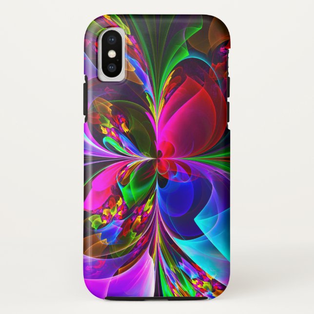 Modernes Abstraktes Blumenmuster Red Blue #12 Case-Mate iPhone Hülle (Rückseite)
