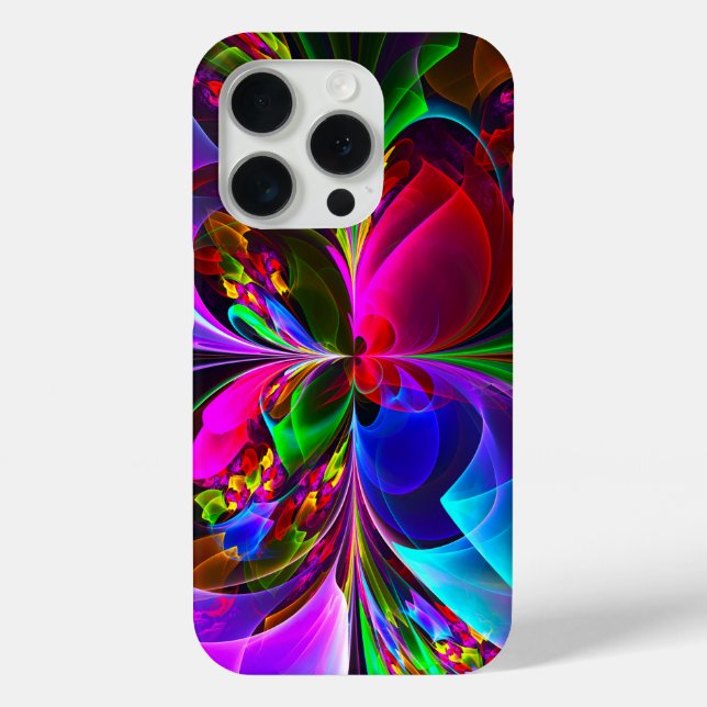 Modernes Abstraktes Blumenmuster Red Blue #12 Case-Mate iPhone Hülle (Rückseite)