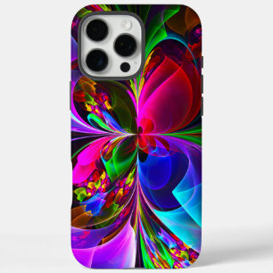 Modernes Abstraktes Blumenmuster Red Blue #12 iPhone 16 Pro Max Hülle