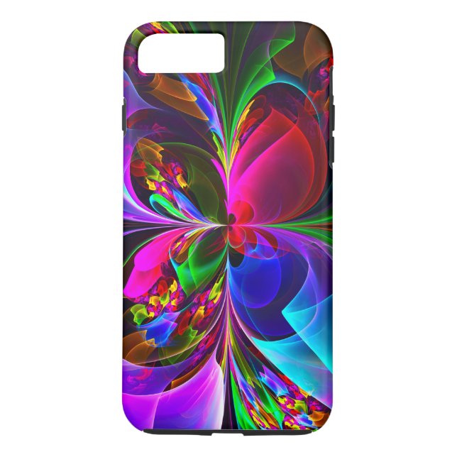 Modernes Abstraktes Blumenmuster Red Blue #12 Case-Mate iPhone Hülle (Rückseite)