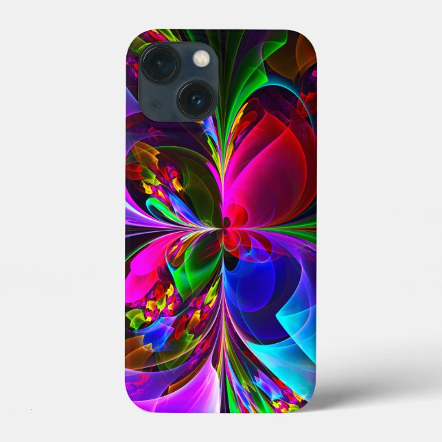 Modernes Abstraktes Blumenmuster Red Blue #12 Case-Mate iPhone Hülle (Rückseite)