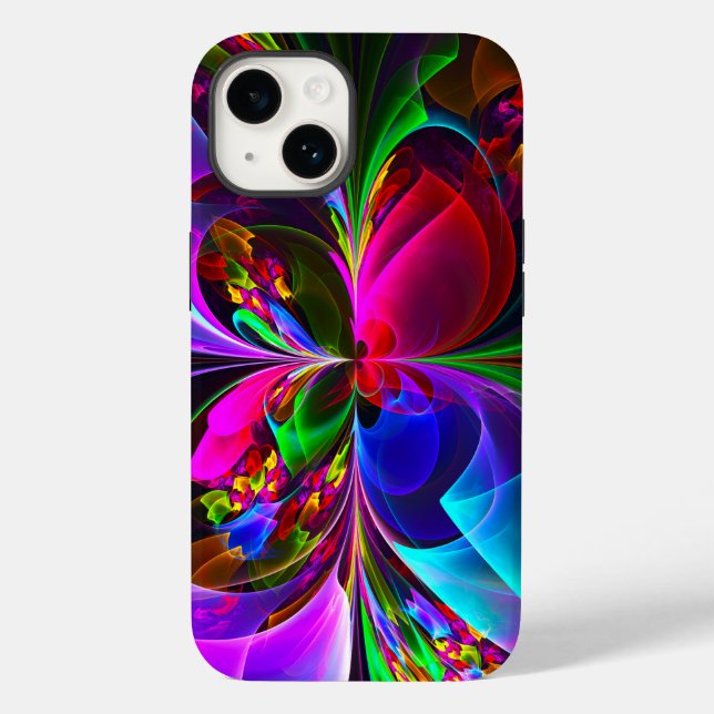 Modernes Abstraktes Blumenmuster Red Blue #12 Case-Mate iPhone Hülle (Rückseite)