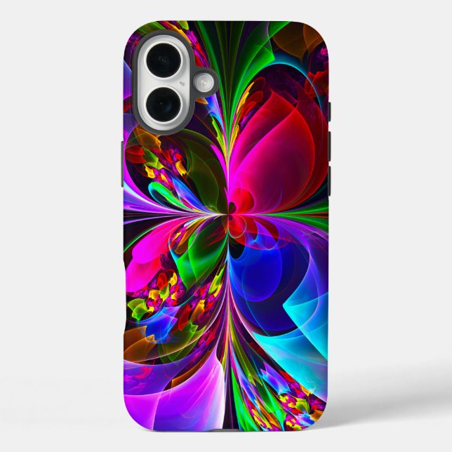 Modernes Abstraktes Blumenmuster Red Blue #12 Case-Mate iPhone Hülle (Rückseite)