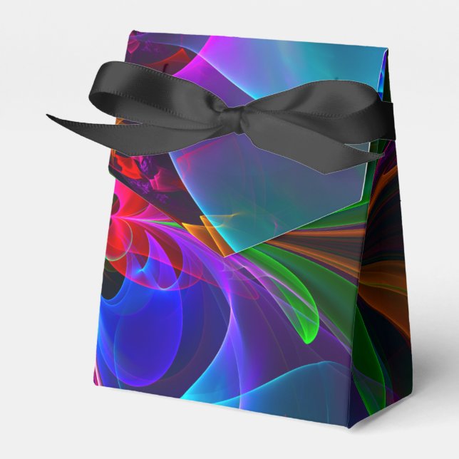 Modernes Abstraktes Blumenmuster Red Blue #12 Geschenkschachtel (Vorderseite)