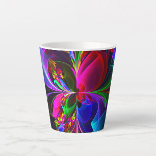 Modernes Abstraktes Blumenmuster Red Blue #12 Milchtasse