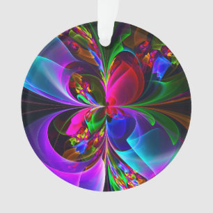 Modernes Abstraktes Blumenmuster Red Blue #12 Ornament