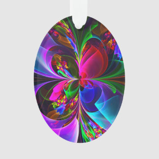 Modernes Abstraktes Blumenmuster Red Blue #12 Ornament