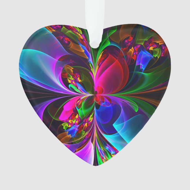 Modernes Abstraktes Blumenmuster Red Blue #12 Ornament (Vorderseite)