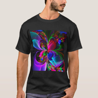 Modernes Abstraktes Blumenmuster Red Blue #12 T-Shirt