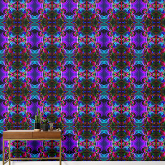 Modernes Abstraktes Blumenmuster Red Blue #12 Tapete