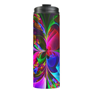 Modernes Abstraktes Blumenmuster Red Blue #12 Thermosbecher