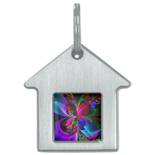 Modernes Abstraktes Blumenmuster Red Blue #12 Tiermarke (Vorderseite)
